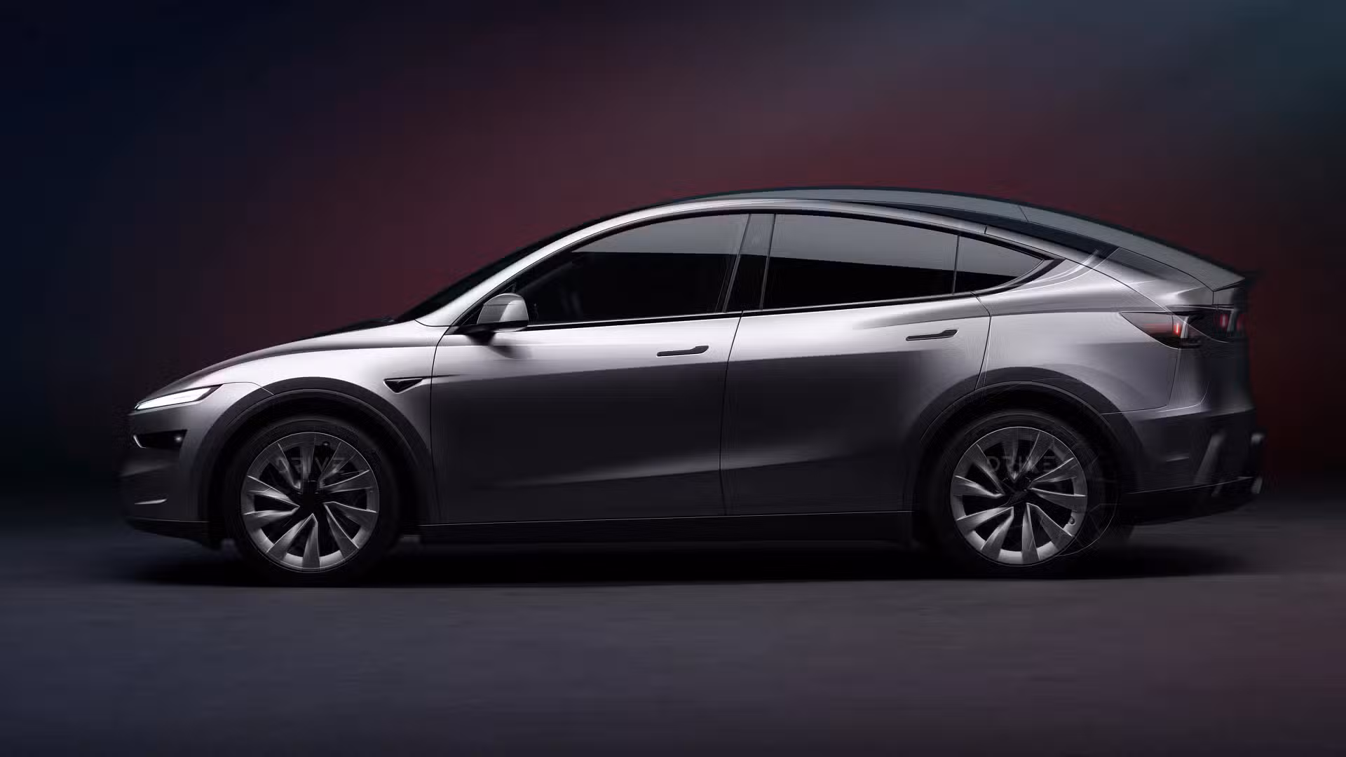 Звичайна Model Y, накладена на тизер Model YL від Tesla.