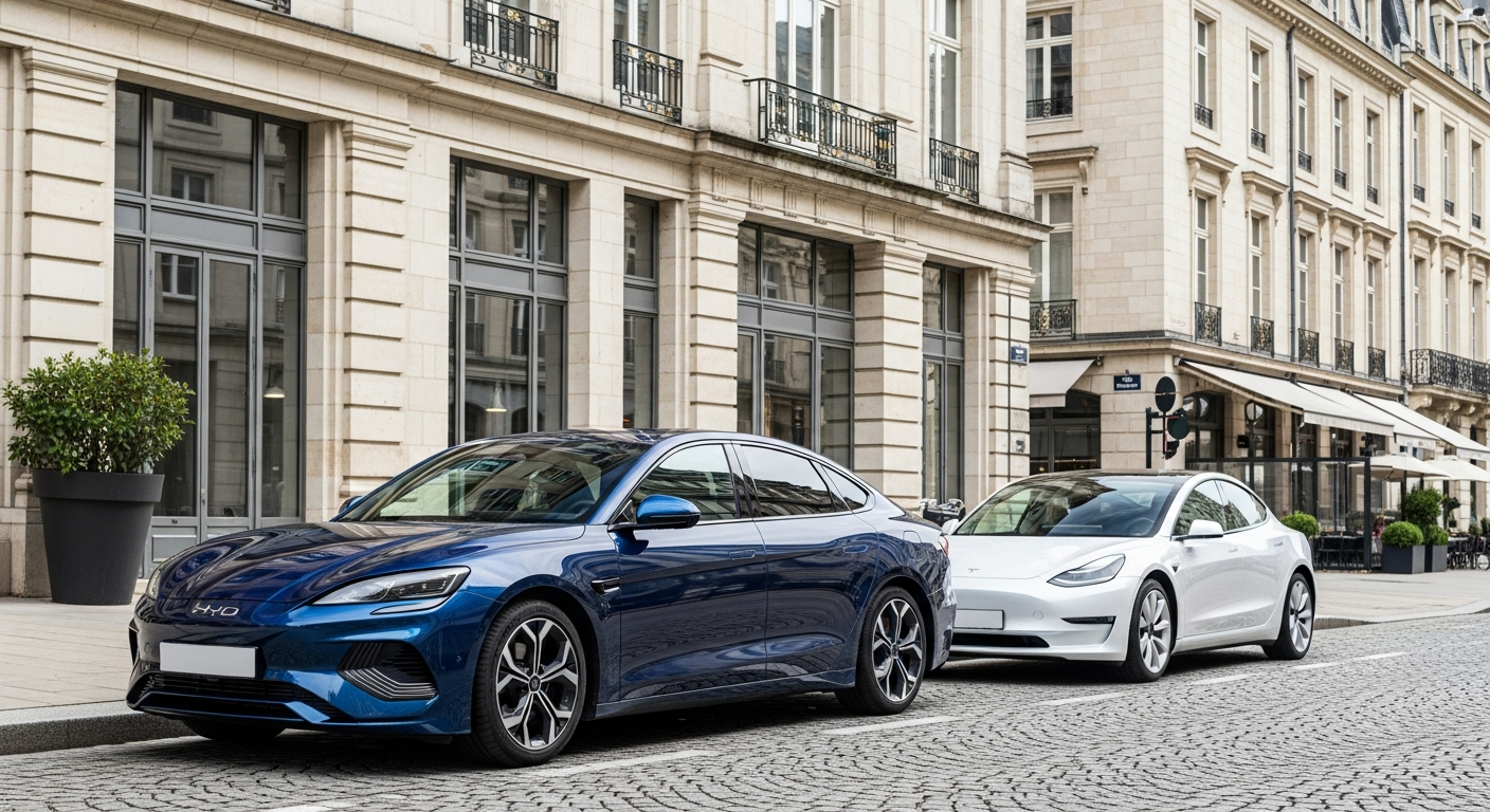 BYD в Україні: 3 причини, чому Tesla доведеться посунутися Зображення до статті від Imagen 4 (AI)